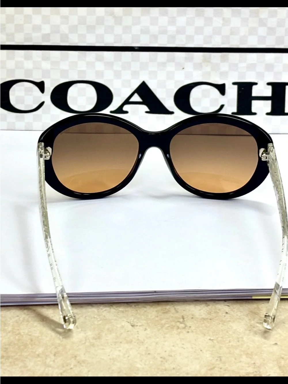 New Coach HC8106 (L083 Asha) 515105 Black/Crystal Sunglasses